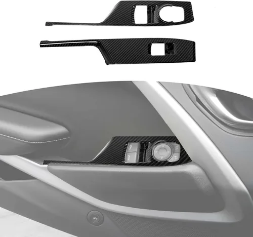 RT-TCZ Para Camaro Interruptor de Ventana Eléctrica Panel Trim Cubierta Fibra de Carbono para Chevy Camaro 2017-2024 Fibra de Carbono Accesorios