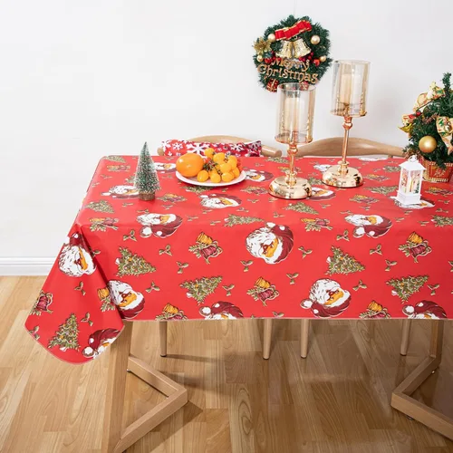 Vista 16 de Mantel redondo de vinilo de 60 pulgadas con reverso de franela, mantel para el día de San Valentín, mantel de hule 100% impermeable