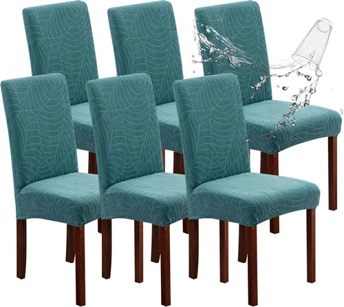 Vista 30 de Genina Juego de 4 fundas 100 % impermeables para sillas de comedor grandes, fundas protectoras elásticas para sillas Parson para el hogar