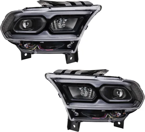 Vista 174 de TRQ Juego de Conjunto de Ensamble de Faros de 2 Piezas de Desempeño Halógeno con Marco Cromado Conductor y Lado del Pasajero Compatible con Mercedes