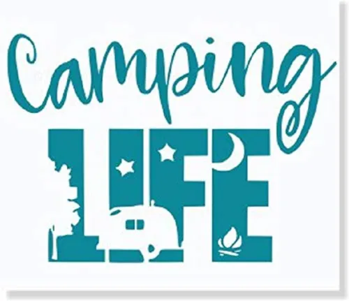 Vista 3 de Camping Life - Calcomanías de vinilo para autocaravanas, calcomanías de interior para remolques de caravanas, calcomanías para caravanas refranes