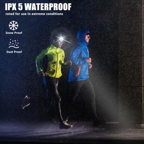 Vista 6 de Minsk Linterna frontal recargable, 1000 lúmenes, lámparas LED superbrillantes para exteriores, recargable, IPX4, impermeable, para caminar por