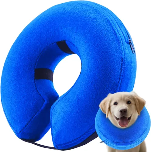 Vista 14 de Cono inflable para perro (tamaño M), alternativa al cono de perro de tamaño mediano, collar de recuperación protector suave, cómodo collar isabelino