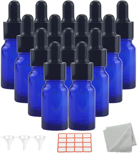 Vista 16 de 10 botellas cuentagotas de vidrio esmerilado blanco de 1/6 oz (0.2 fl oz), perfume, aromaterapia, cosméticos, aceites esenciales, muestra de mini