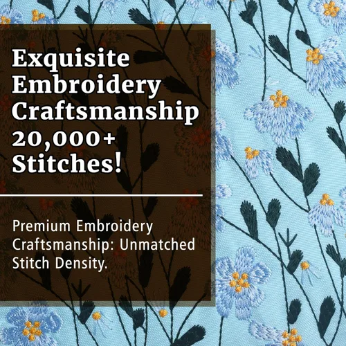 Vista 2 de LParkin Funda para libro con bordado de margaritas con cremallera para lectores, funda protectora de regalo para amantes de los libros, tela lavable