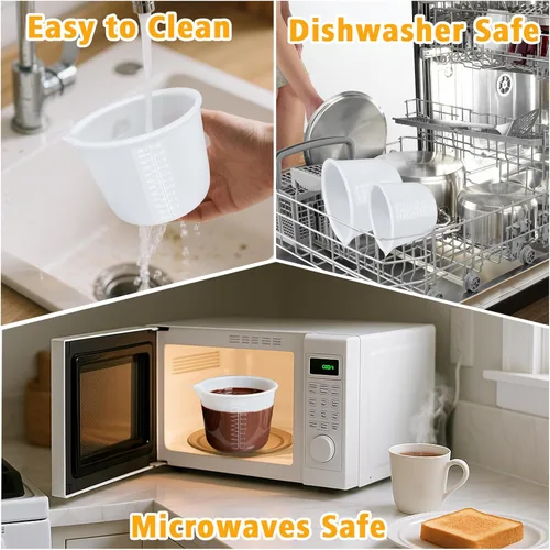 Vista 7 de Palksky Tazas de silicona para derretir chocolate, juego de 2 piezas para derretir chocolate (600ml y 1000ml), olla de chocolate para sumergir