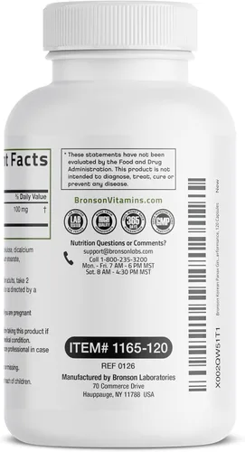 Vista 5 de Bronson Panax Ginseng coreano apoya energía, resistencia y vitalidad + memoria y rendimiento mental, 120 cápsulas