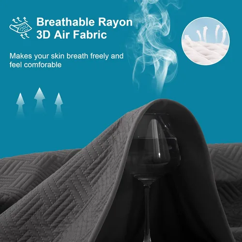 Vista 5 de GOPOONY Protector de colchón impermeable tamaño individual, transpirable, sin ruido, ultrasuave, funda de colchón con bolsillos elásticos profundos