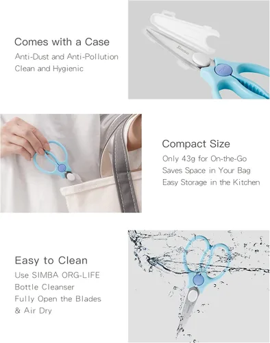 Vista 5 de Simba Tijeras de seguridad portátiles prémium para alimentos (rosa)