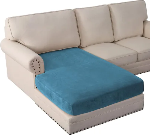 Vista 81 de PrinceDeco Fundas de cojín para sofá, funda elástica y lavable, funda de cojín ajustable de tela de terciopelo antideslizante, protector de muebles