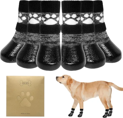 Vista 18 de KOOLTAIL Calcetines Antideslizantes para Perros para Pavimento Caliente/Frío para Evitar que Lamen las Patas, Botines para Suelos de Madera Dura