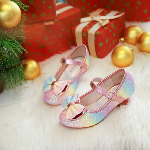 Vista 8 de Walofou Zapatos planos de princesa con tacón de fiesta de boda para niñas de flores para niños pequeños