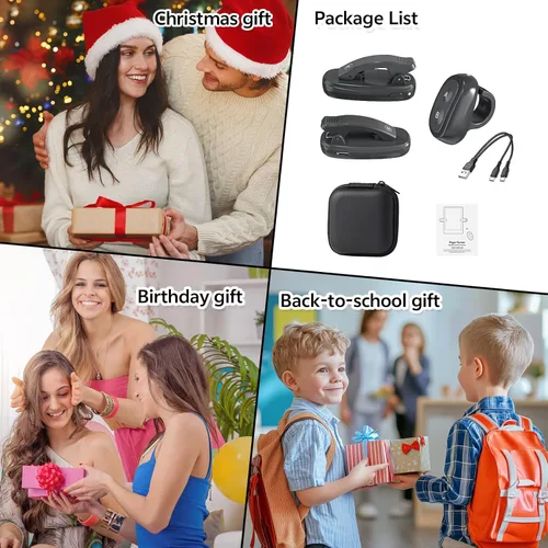 Vista 6 de Ring Remote Kindle Page Turner con clips duales, control manos libres para girar páginas hacia adelante y hacia atrás (negro)