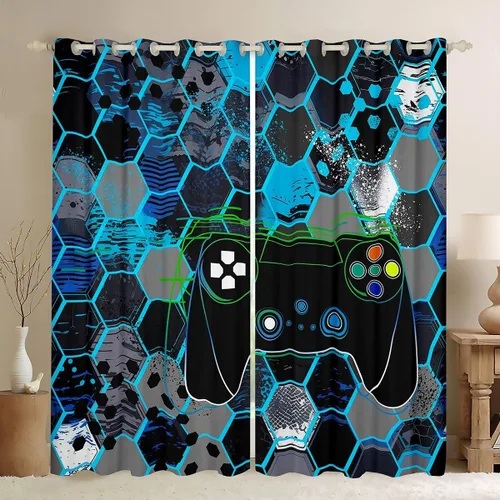 Vista 29 de Manfei Cortinas musicales para ventana, diseño retro con notas musicales impresas, para dormitorio, sala de estar, tema musical, tratamiento