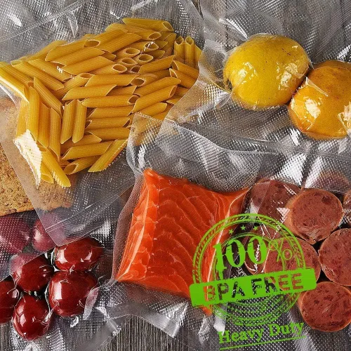 Vista 6 de Bolsas selladoras al vacío para alimentos, rollos de bolsas de comida de 8 x 20 pulgadas, paquete de 2 unidades, grado comercial, resistente, sin