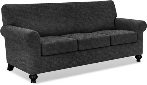 Vista 15 de URBANLIFE - Funda elástica para sofá de 4 piezas, lavable a máquina, funda para sofá de 3 cojines, protector de muebles de licra superelástica