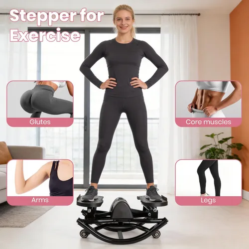 Vista 2 de Ejercicio de máquina para torcer de cintura, tabla giratoria de abdominales con capacidad de peso de 300 libras, entrenamiento de abdominales