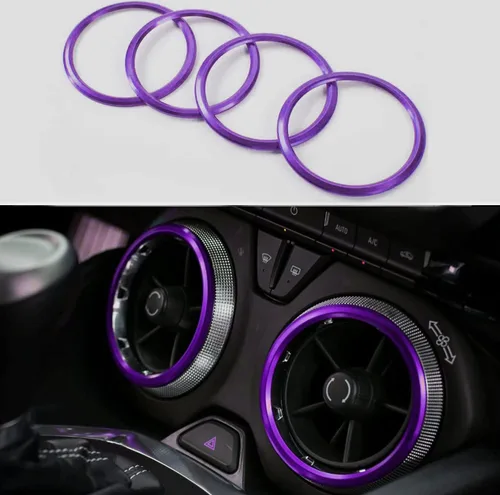 Vista 12 de para accesorios de Camaro AC Manija de aire acondicionado Cubierta de ventilación de salida para Chevrolet Camaro 2016, 2017, 2018, 2019, 2020, Azul