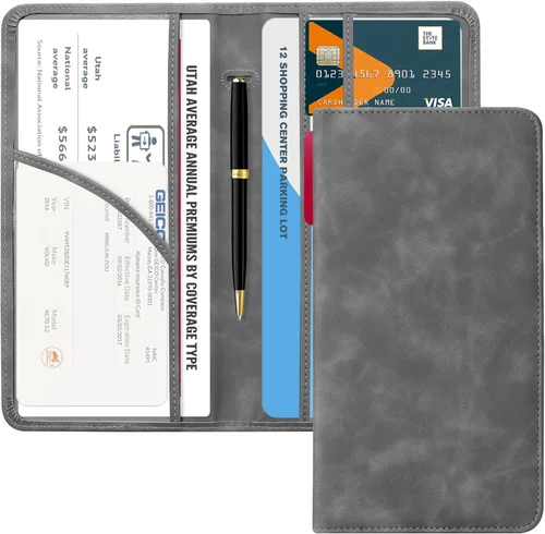 Vista 22 de CoBak Soporte para Registro y Seguro de Automóvil - Organizador de Guantera de Vehículo, Estuche de Accesorios de Compartimento de Auto y Camión