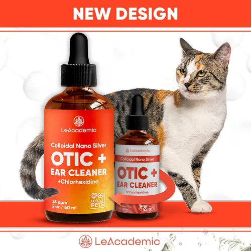 Vista 2 de Limpiador de oídos para perros Solución OTIC+ Tratamiento de infecciones de oído para perros Limpiador de plata y lavado de clorhexidina