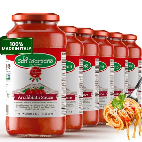 Vista 26 de La San Marzano Salsa Arrabiata, 13 oz, Salsa para Pasta Hecha en Italia, Tomate Multiusos de Primera Calidad, Todo Natural, Dieta Mediterránea, Sin