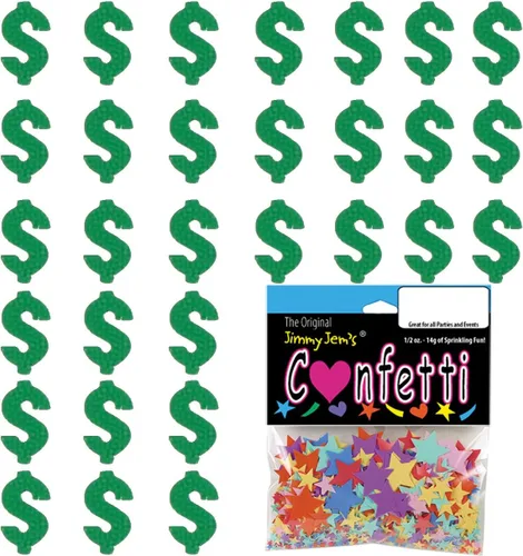 Vista 4 de Signo de dólar de confeti oro - paquete al por menor #8891 QS0