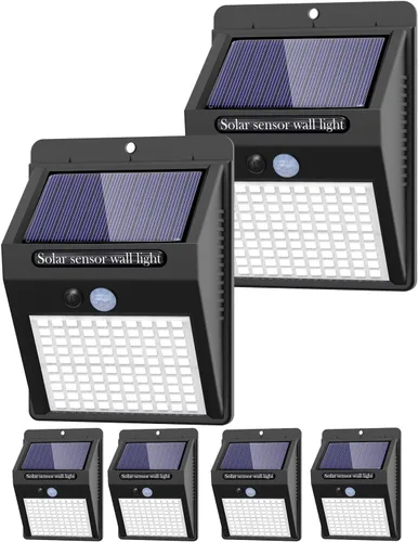 Vista 15 de 2 paquetes de luces solares para exteriores con sensor de movimiento - 3 modos/100 LED, luces solares de seguridad inalámbricas, resistentes al agua