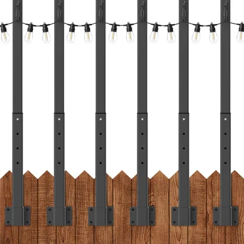 Vista 21 de AILBTON Paquete de 4 Postes de Suspensión para Luces de Cadena Exteriores para Colgar Luces de Cadena Exteriores, con Clip y Soporte, Soporte