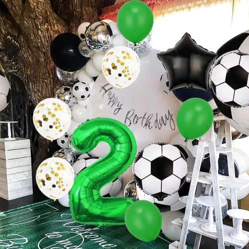 Vista 18 de Globos de béisbol de papel de aluminio para decoración de cumpleaños, globos de guante, globo de confeti de estrella roja y azul para novato