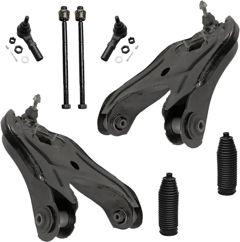 Vista 99 de Detroit Axle - Kit de ocho piezas - brazos de control de suspensión inferior delantero y trasero con juntas de bolas, extremos de barras