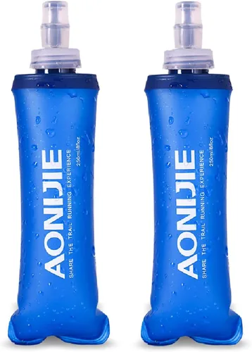Vista 11 de Azarxis - Botellas plegables de frasco suave de TPU, libres de BPA, 250ml 350ml 500ml 600ml para cinturón de hidratación, mochila, correr