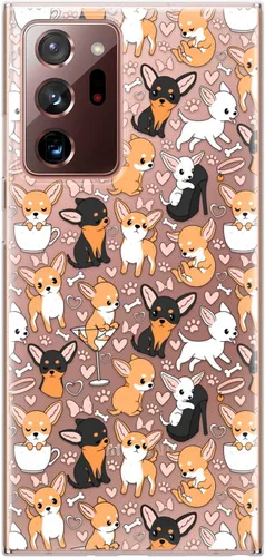 Vista 6 de Funda de teléfono de TPU compatible con Samsung Galaxy S24 S23 S22 S21 5G S20 FE Note 20 Ultra S10 Cachorros de silicona flexible Chihuahua a prueba