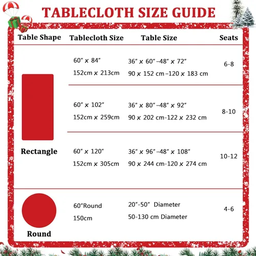 Vista 7 de Mantel rectangular de Navidad con copos de nieve, mantel de Navidad, impermeable y lavable, para exteriores, fiestas, cocina, comedor, 60 x 84