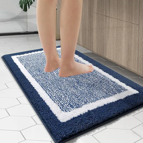 Vista 101 de OLANLY Alfombra de baño de microfibra extrasuave y absorbente, antideslizante, lavable a máquina, de secado rápido, adecuada para suelo de baño