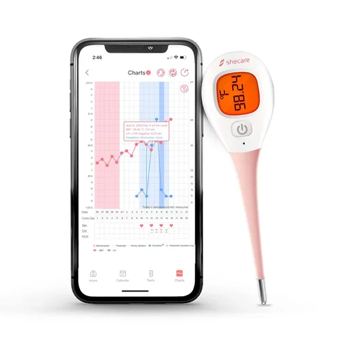 Termómetro digital basal corporal para ovulación con retroiluminación LCD retroiluminada, termómetro de fertilidad BBT termómetro oral de alta