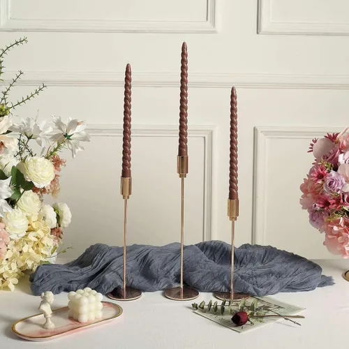 Vista 43 de Efavormart - Paquete de 10 velas cónicas de 12 pulgadas, diseño de cera premium, color blanco, velas sin perfume para entornos elegantes