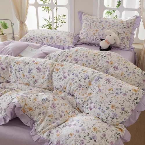 Vista 16 de mixinni Juego de funda de edredón de algodón floral para niñas y adolescentes, con lazos de cremallera, fácil cuidado, ultra suave y transpirable