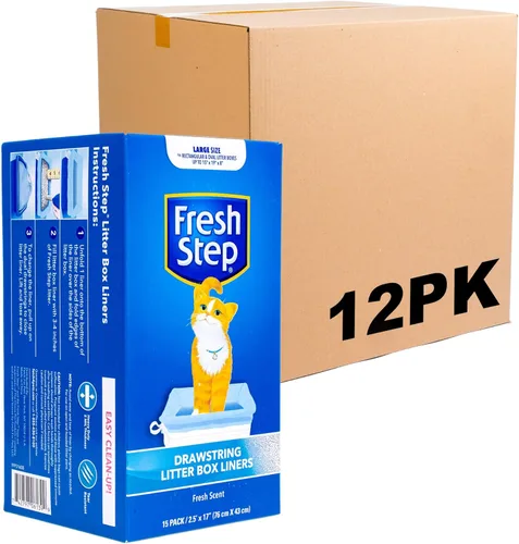 Vista 13 de Fresco Paso Cordón Cat Litter Box Liners, perfumado, tamaño jumbo, 36" x 19" - 7 unidades por caja, 2 cajas