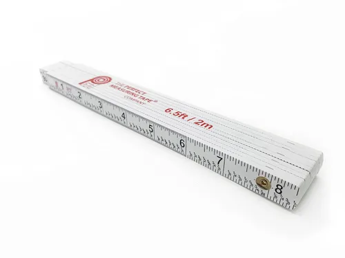 Vista 8 de Regla plegable de carpintero de Perfect Measuring Tape Co. FR-72, construcción ligera de compuesto (regla plegable de yarda) con fracciones