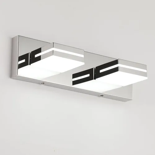 Vista 78 de SineRise Lámparas LED modernas para tocador de baño (3 luces, 24 pulgadas), accesorios de iluminación de pared de acrílico moderno dorado mate sobre