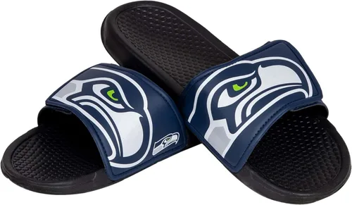 Vista 24 de FOCO mens NFL Team Cropped Big Logo Shower Sport Slide Flip Flop Sandals