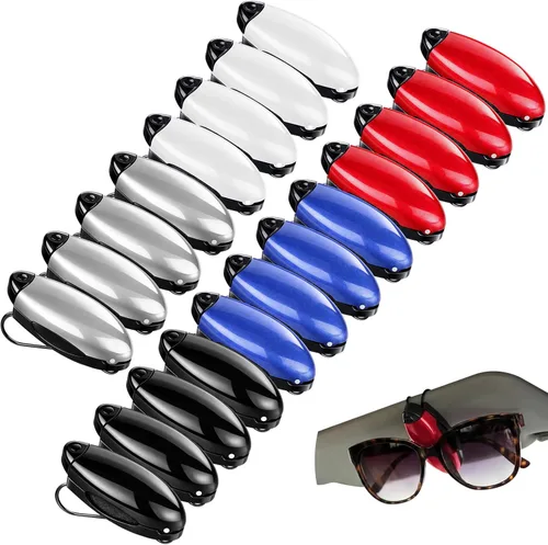 Vista 14 de Frienda 5 piezas de clip para visera solar de vehículo, soporte para lentes de sol para montaje de gafas, clip para tarjeta de boleto, soporte