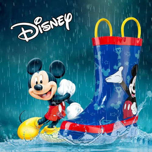 Vista 6 de Disney Botas de lluvia de goma para niños pequeños con estampado de personajes de Mickey Mouse (niños pequeños)