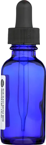 Vista 7 de Whole Foods Market, Botella de vidrio azul con tapa cuentagota, 1 onza líquida