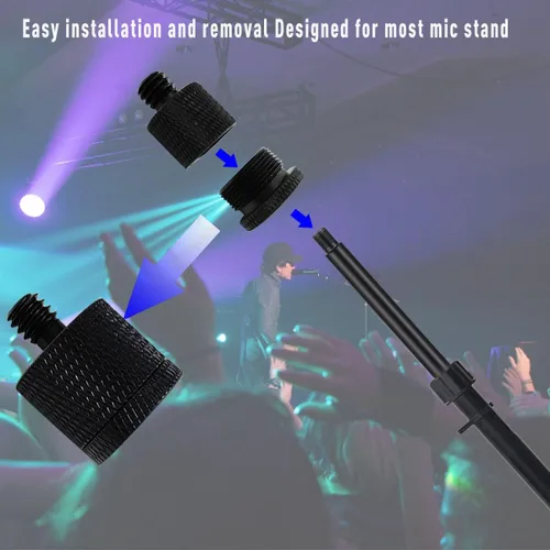 Vista 5 de Adaptador de tornillo de micrófono de 4 piezas, 5/8 hembra a 3/8 macho y 3/8 hembra a 5/8 macho, 5/8 hembra a 1/4 macho y 1/4 hembra a 5/8 macho