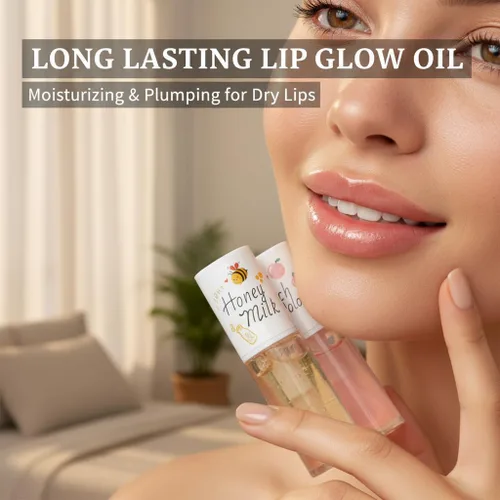 Vista 5 de Crystal Jelly - Aceite hidratante para labios, 2 unidades, brillo de labios hidratante, juego de brillo de larga duración, herramientas