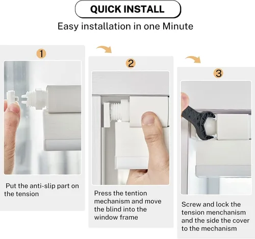 Vista 6 de Keego Persianas celulares sin cordón para ventana, opacas, sin herramientas, fácil de instalar para el hogar, cocina, dormitorio, oficina