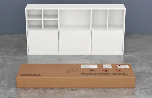 Vista 8 de Gyfimoie Cómoda blanca para dormitorio con 6 cajones, cómoda con luces LED y estación de carga, cómoda de 63 pulgadas de largo con 7 cubos abiertos