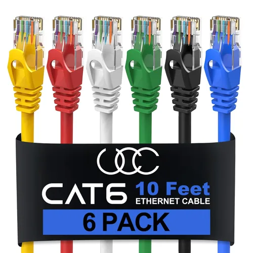 Vista 17 de Ultra Clarity Cables Cable Ethernet CAT 6 (1.5 pies) LAN, UTP (1.6 ft) CAT6, RJ45, red, parche, cable de Internet, paquete de 10 unidades (1,5 pies)