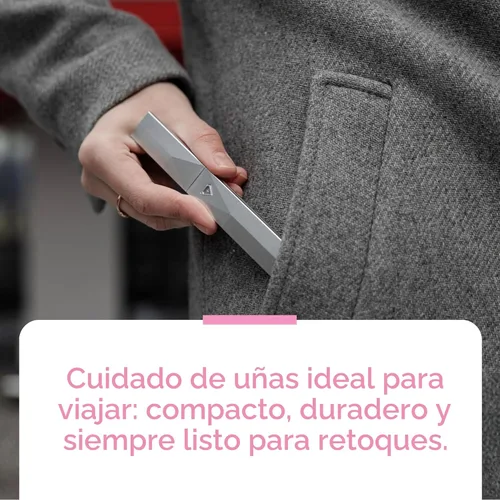 Vista 5 de Bona Fide Beauty Limas de uñas de vidrio checo para uñas naturales (transparente) - 1 pieza Lima de uñas de cristal, lima de vidrio nano con estuche